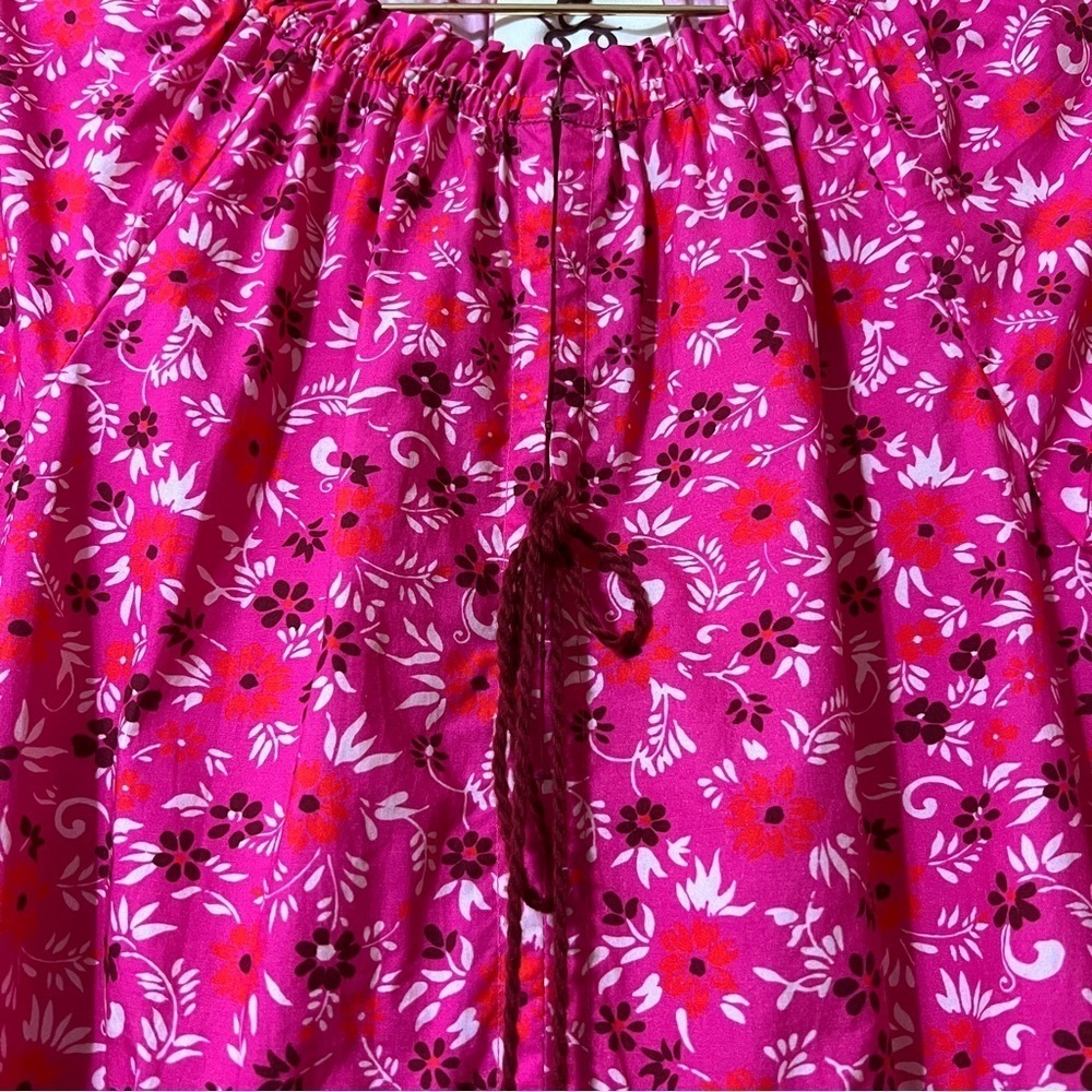 Figue | Bella Dress Tiered Popover Mini Dress Smocked Sleeve Pink Floral Size S - Picture 7 of 15